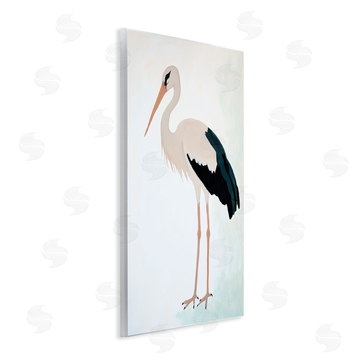 Sisi and Seb Minimalist Stork Simplicity Wall Plaque Art Print