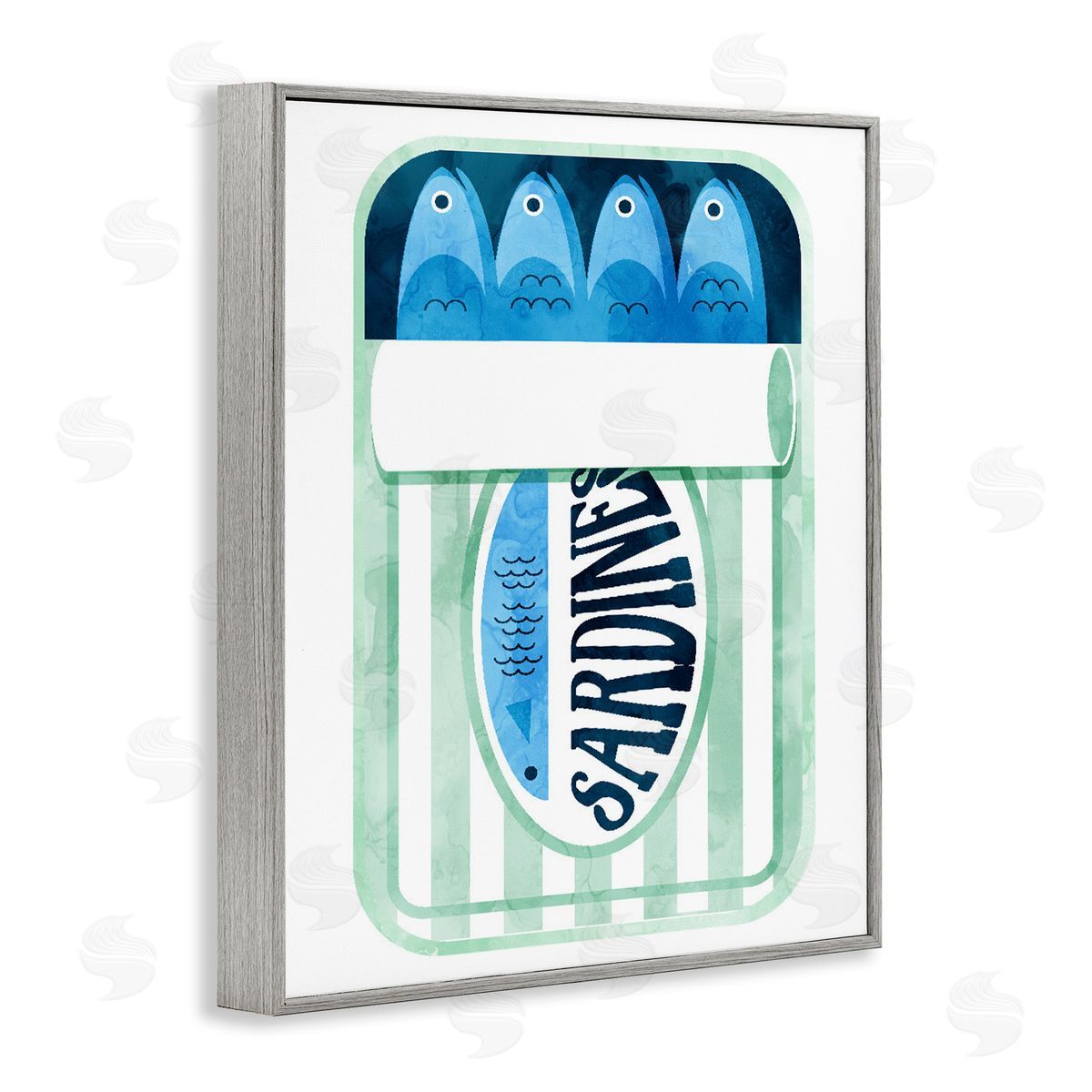 Lil' Rue Sardines in Striped Can Canvas Wall Art Print