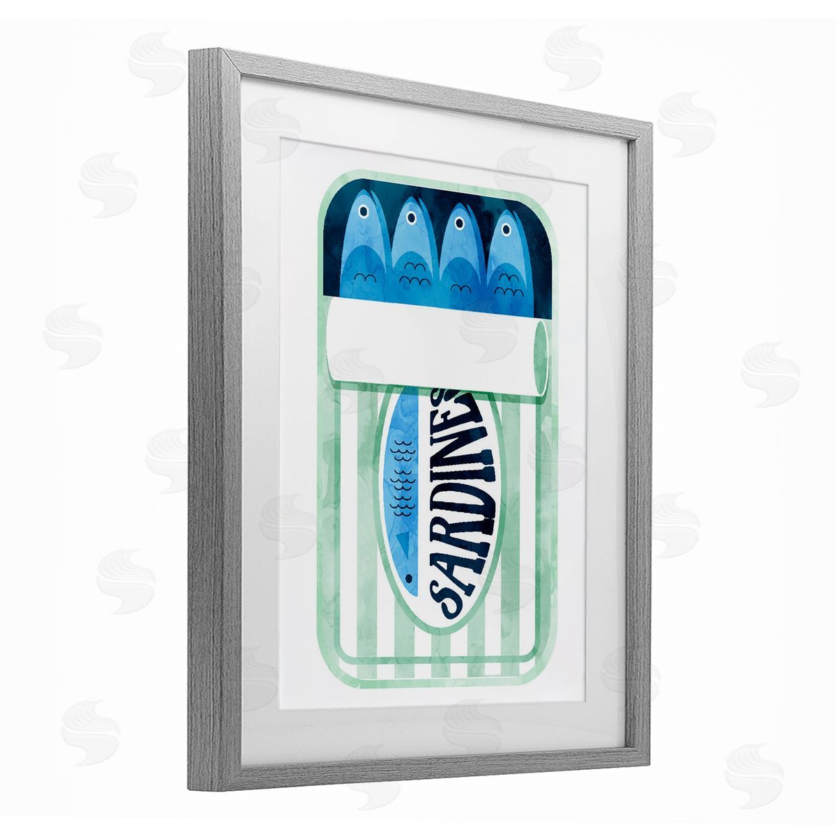Lil' Rue Sardines in Striped Can Canvas Wall Art Print