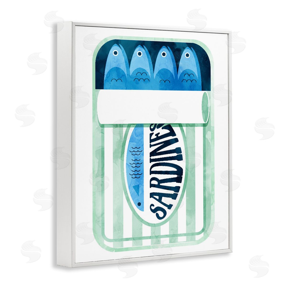Lil' Rue Sardines in Striped Can Canvas Wall Art Print