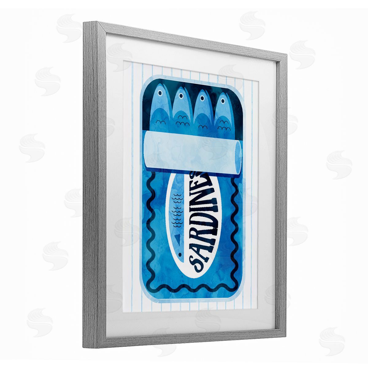 Lil' Rue Blue Canned Sardines Canvas Wall Art Print