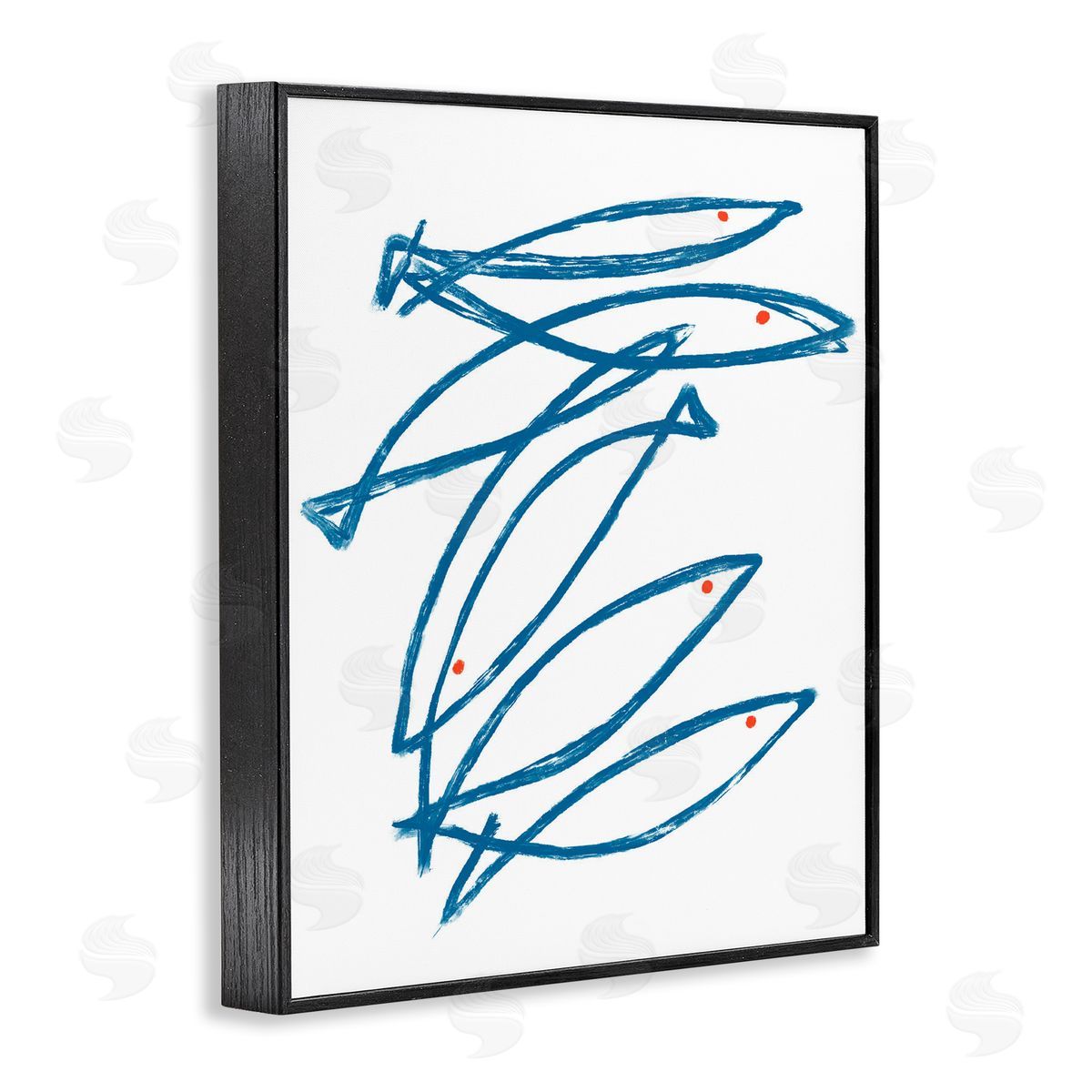 Lil' Rue Minimalist Fish Outline Canvas Wall Art Print