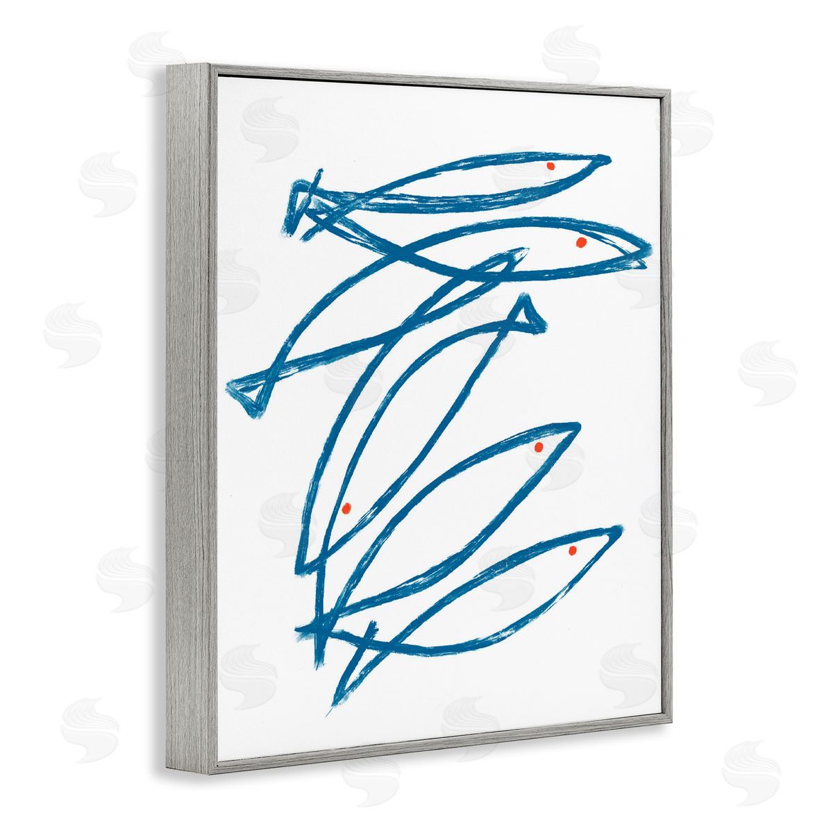 Lil' Rue Minimalist Fish Outline Canvas Wall Art Print