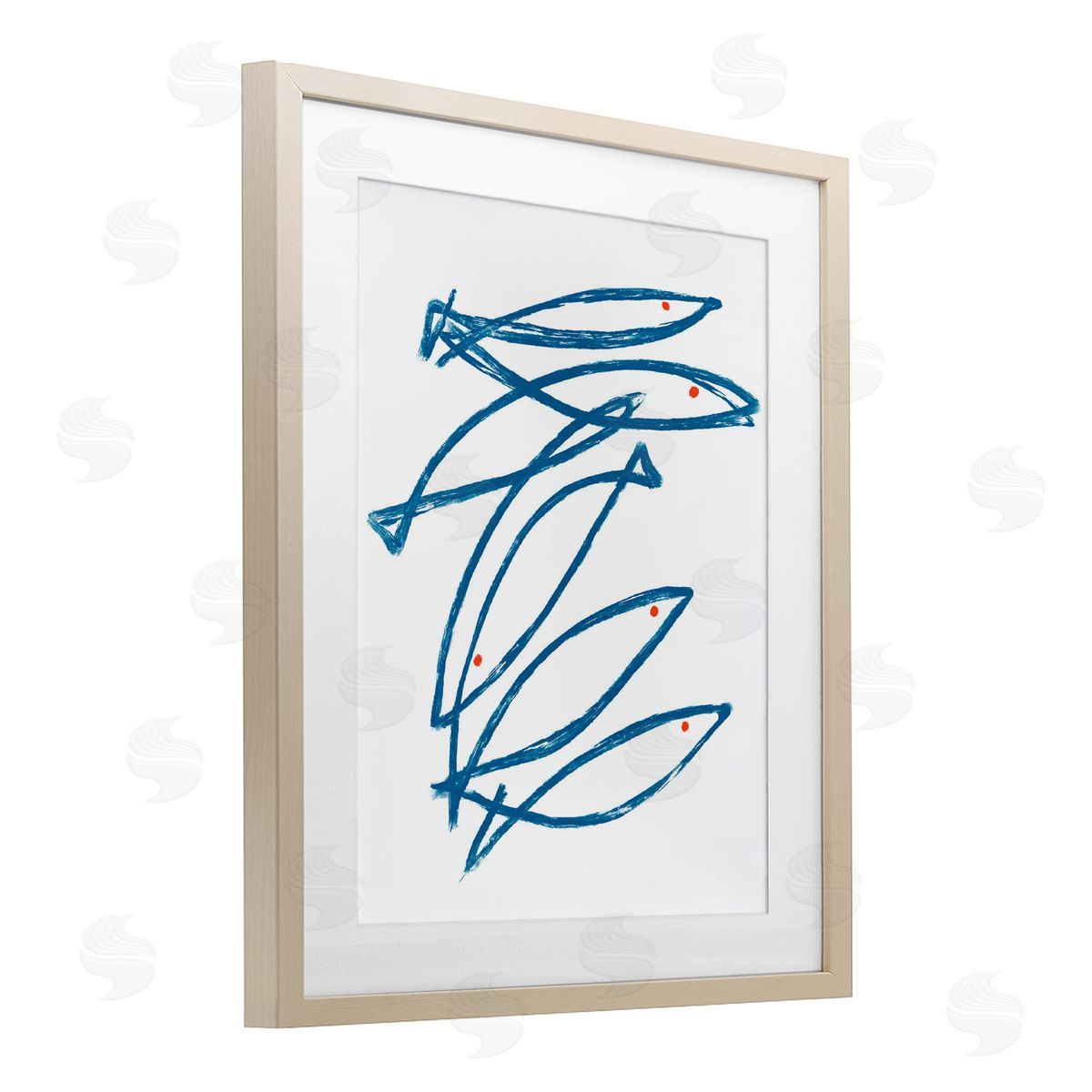 Lil' Rue Minimalist Fish Outline Canvas Wall Art Print