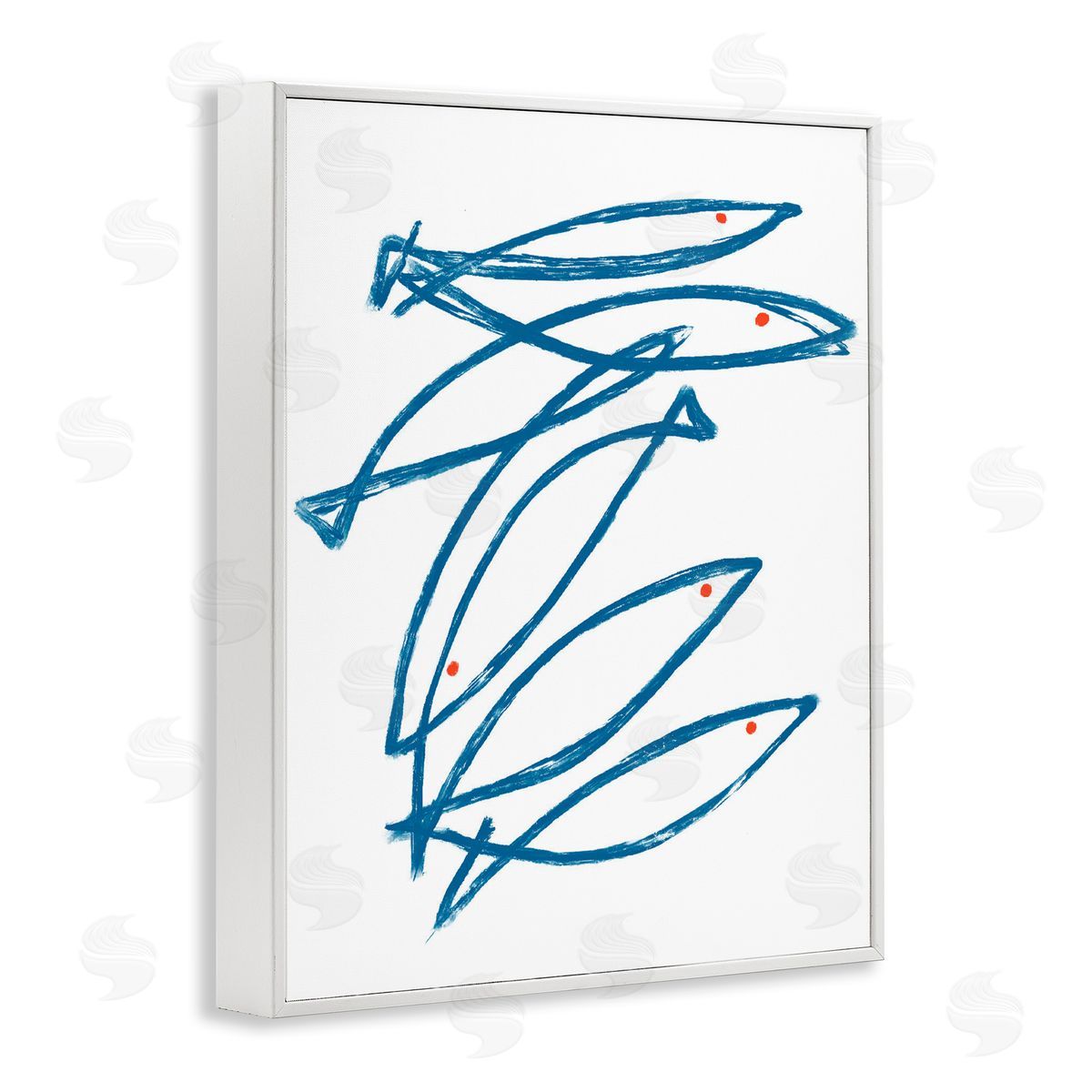 Lil' Rue Minimalist Fish Outline Canvas Wall Art Print