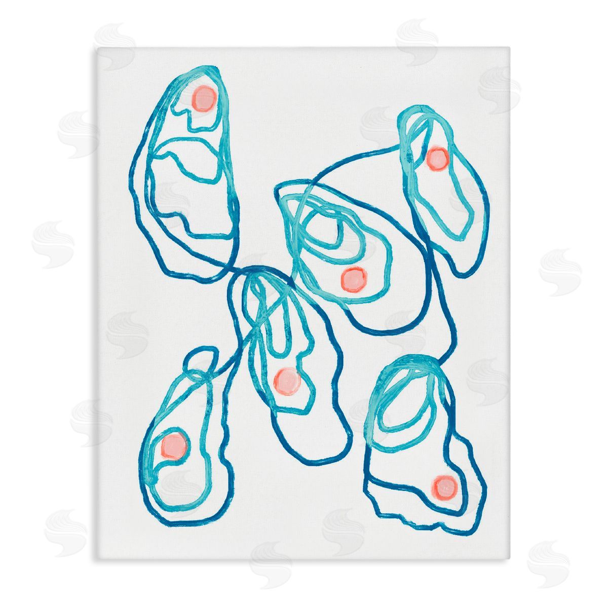 Lil' Rue Minimalist Oyster Outline Canvas Wall Art Print
