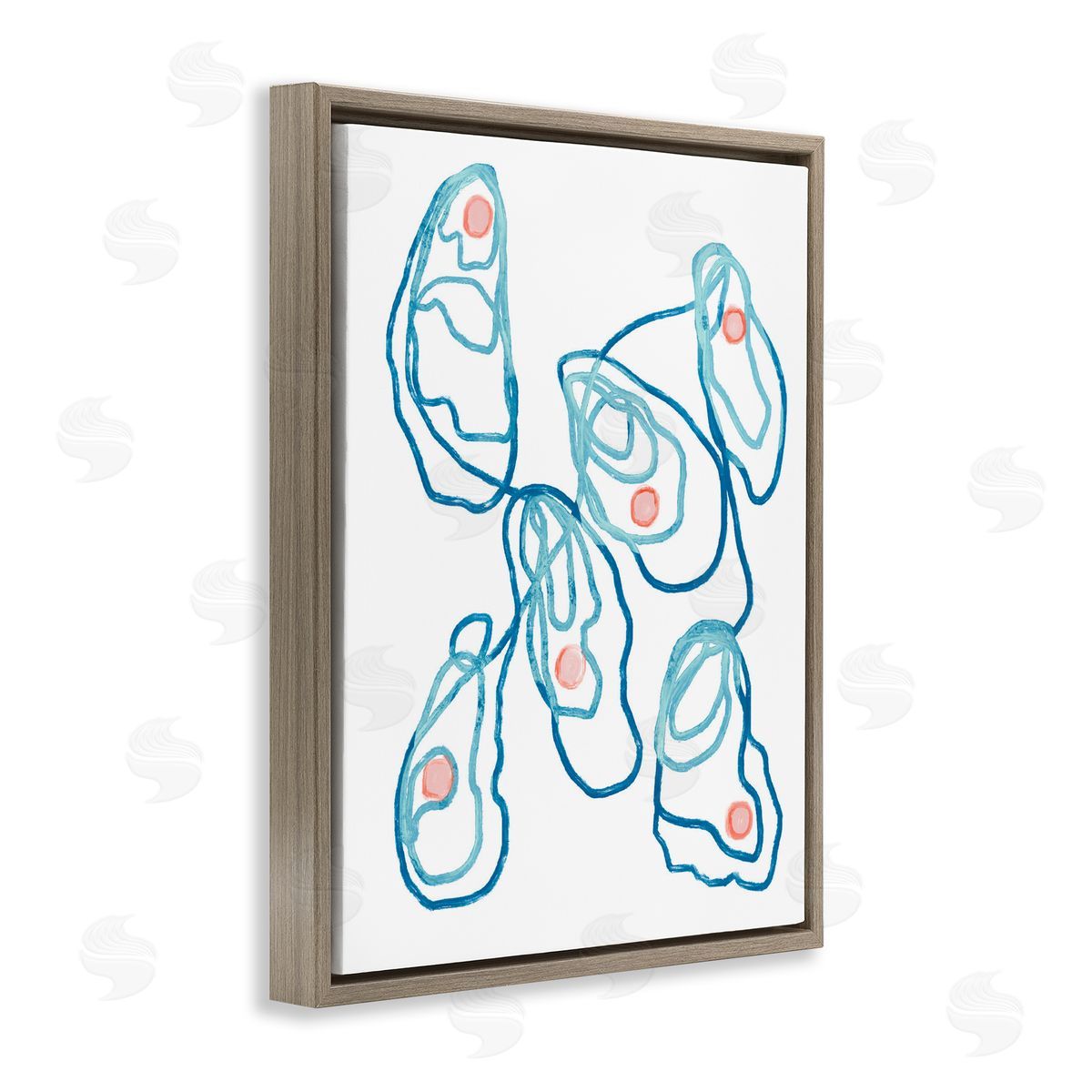 Lil' Rue Minimalist Oyster Outline Canvas Wall Art Print