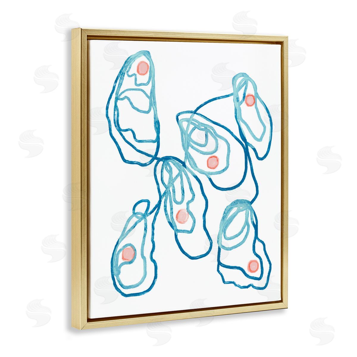 Lil' Rue Minimalist Oyster Outline Canvas Wall Art Print