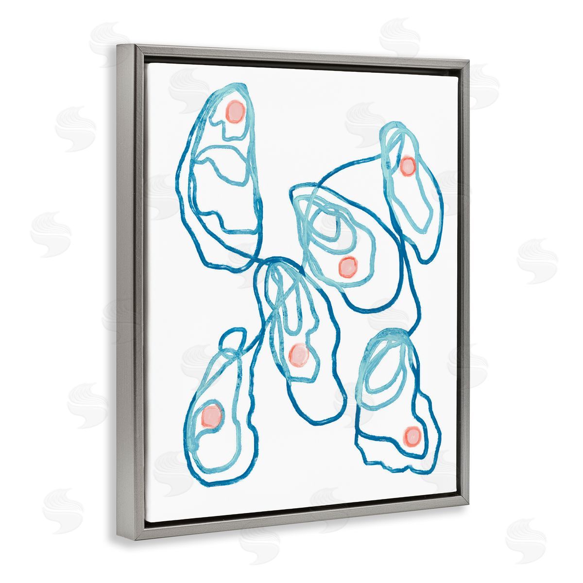 Lil' Rue Minimalist Oyster Outline Canvas Wall Art Print