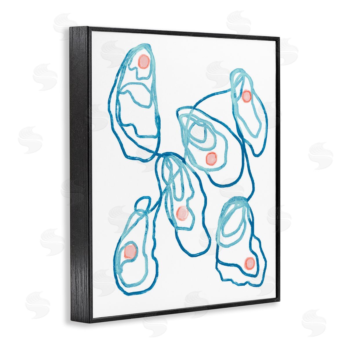 Lil' Rue Minimalist Oyster Outline Canvas Wall Art Print