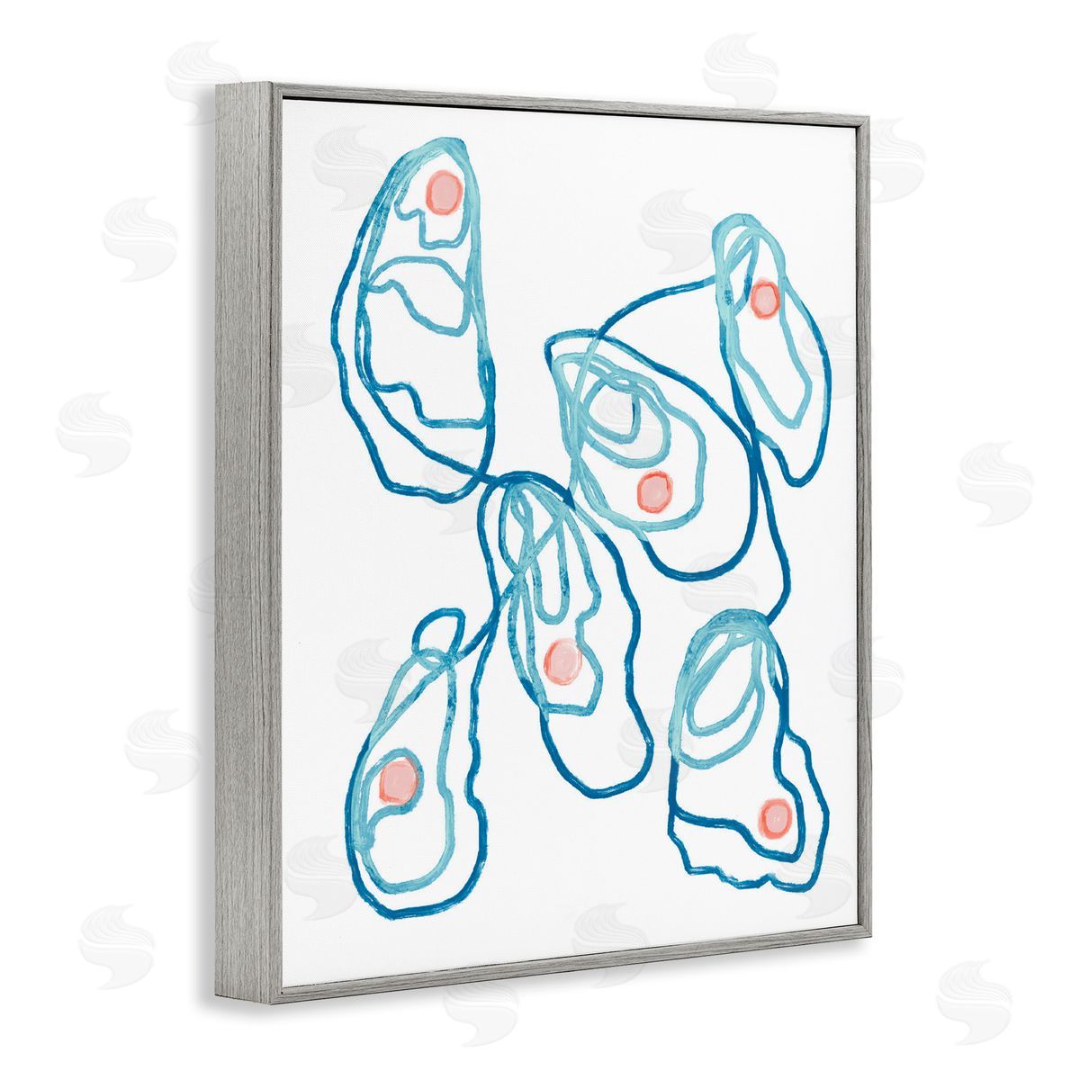 Lil' Rue Minimalist Oyster Outline Canvas Wall Art Print