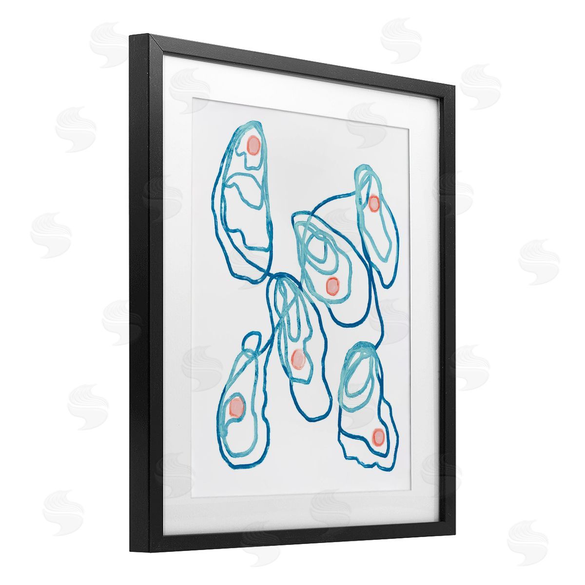 Lil' Rue Minimalist Oyster Outline Canvas Wall Art Print