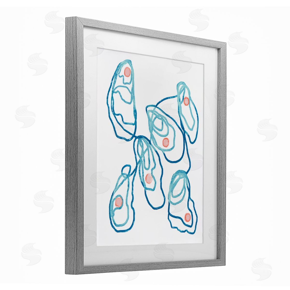 Lil' Rue Minimalist Oyster Outline Canvas Wall Art Print