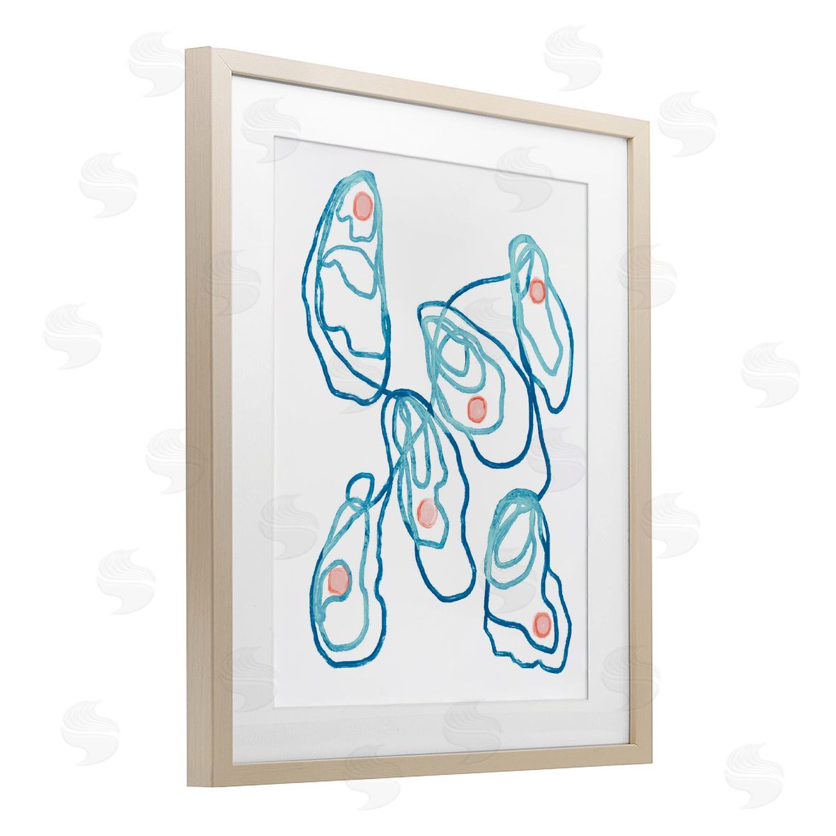 Lil' Rue Minimalist Oyster Outline Canvas Wall Art Print