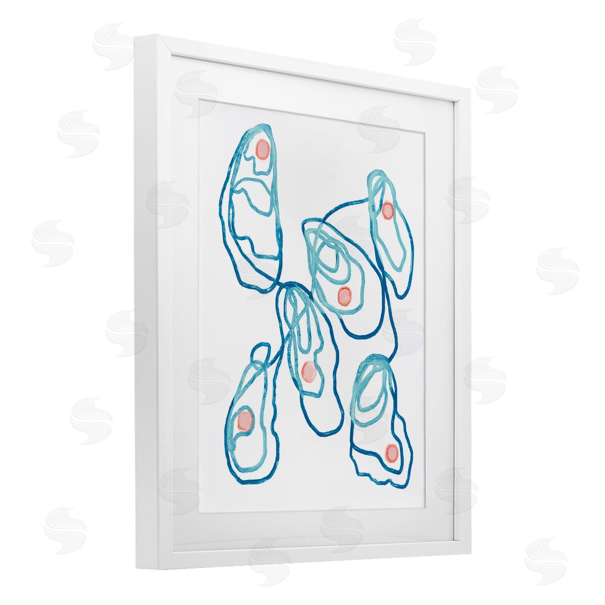 Lil' Rue Minimalist Oyster Outline Canvas Wall Art Print