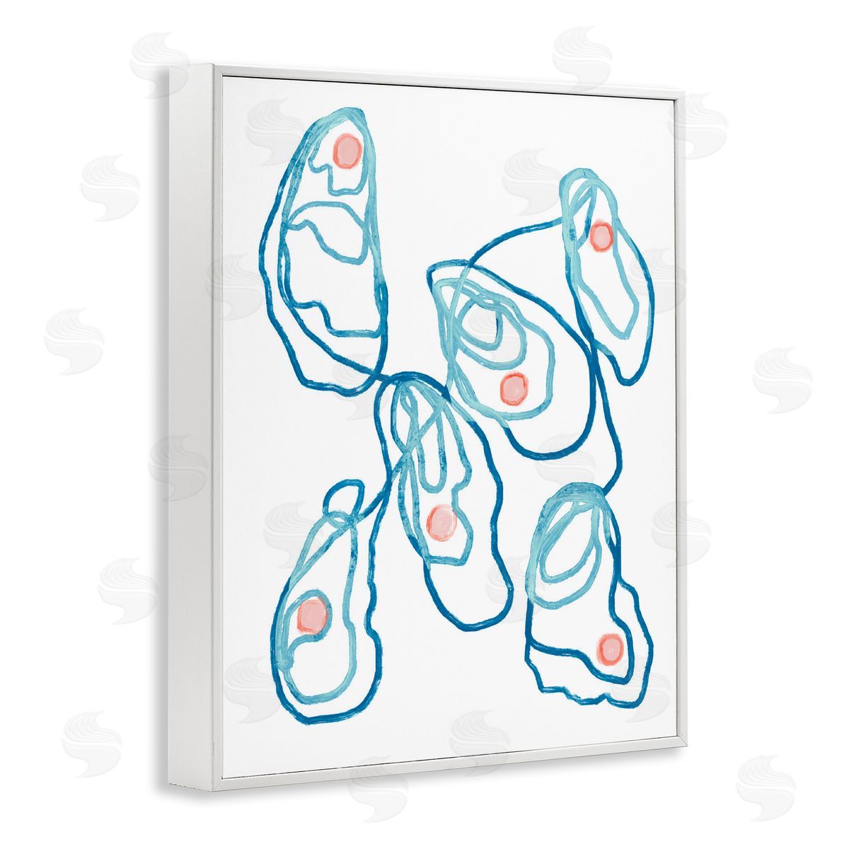 Lil' Rue Minimalist Oyster Outline Canvas Wall Art Print