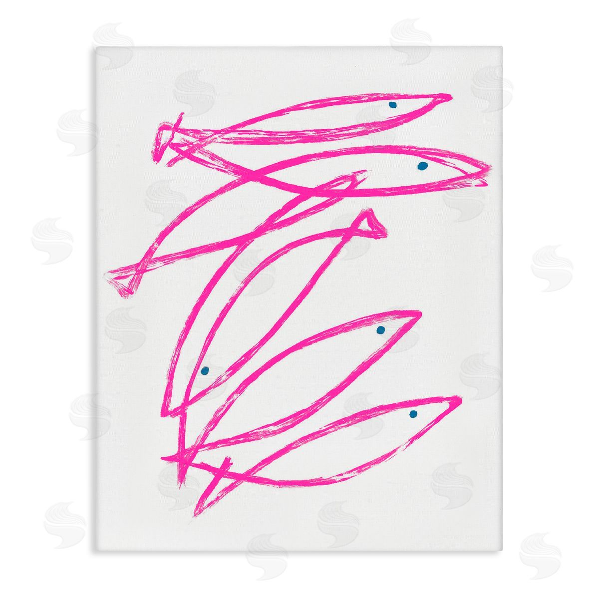 Lil' Rue Minimalist Pink Fish Canvas Wall Art Print