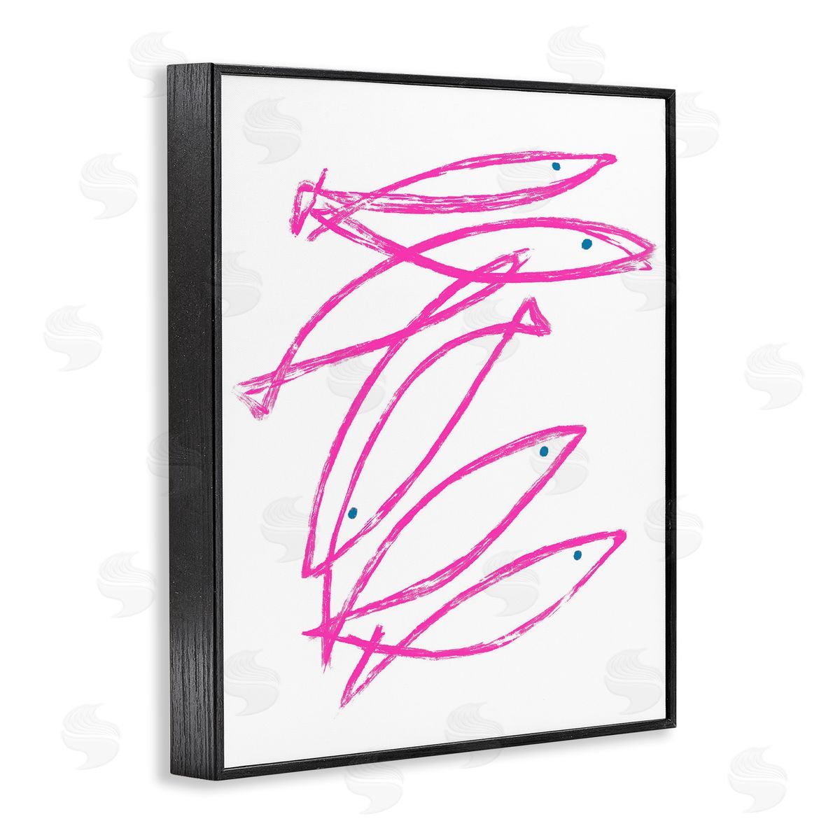 Lil' Rue Minimalist Pink Fish Canvas Wall Art Print