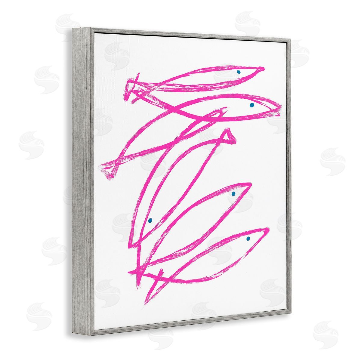 Lil' Rue Minimalist Pink Fish Canvas Wall Art Print