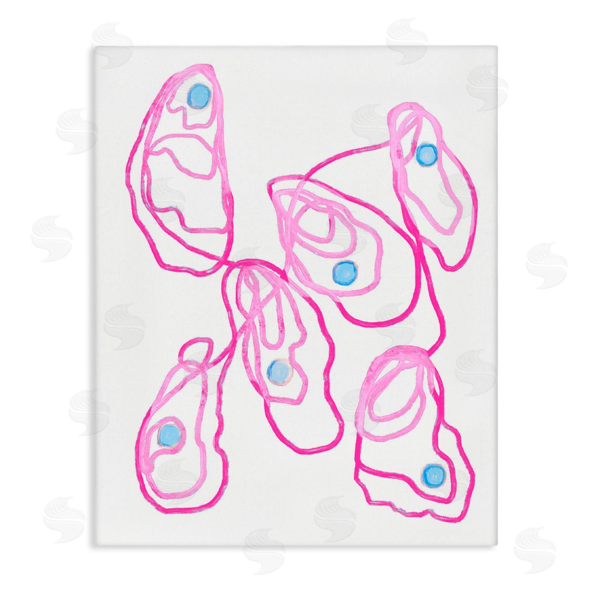 Lil' Rue Minimalist Pink Oysters Canvas Wall Art Print