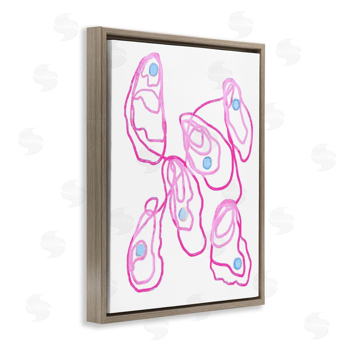 Lil' Rue Minimalist Pink Oysters Canvas Wall Art Print