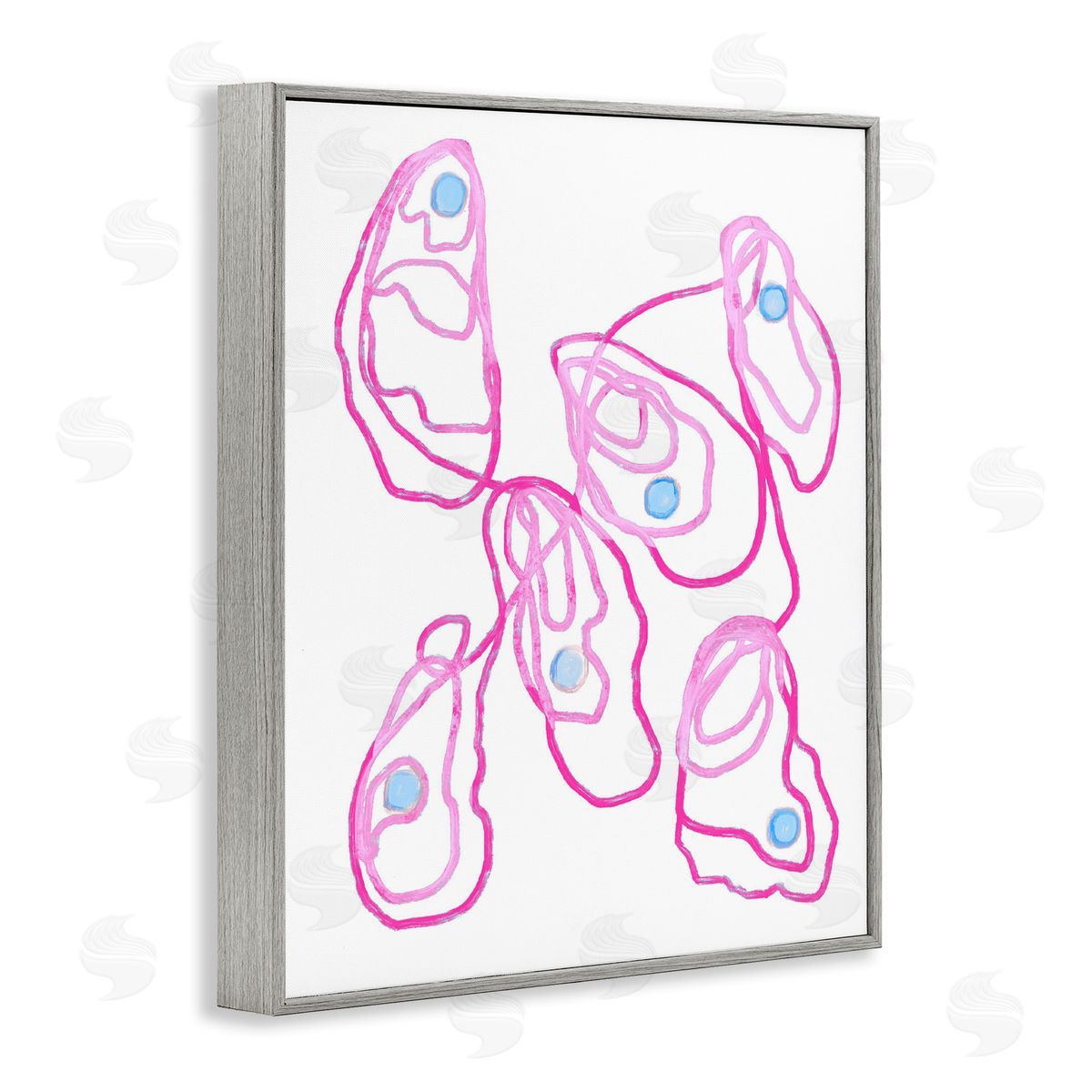Lil' Rue Minimalist Pink Oysters Canvas Wall Art Print