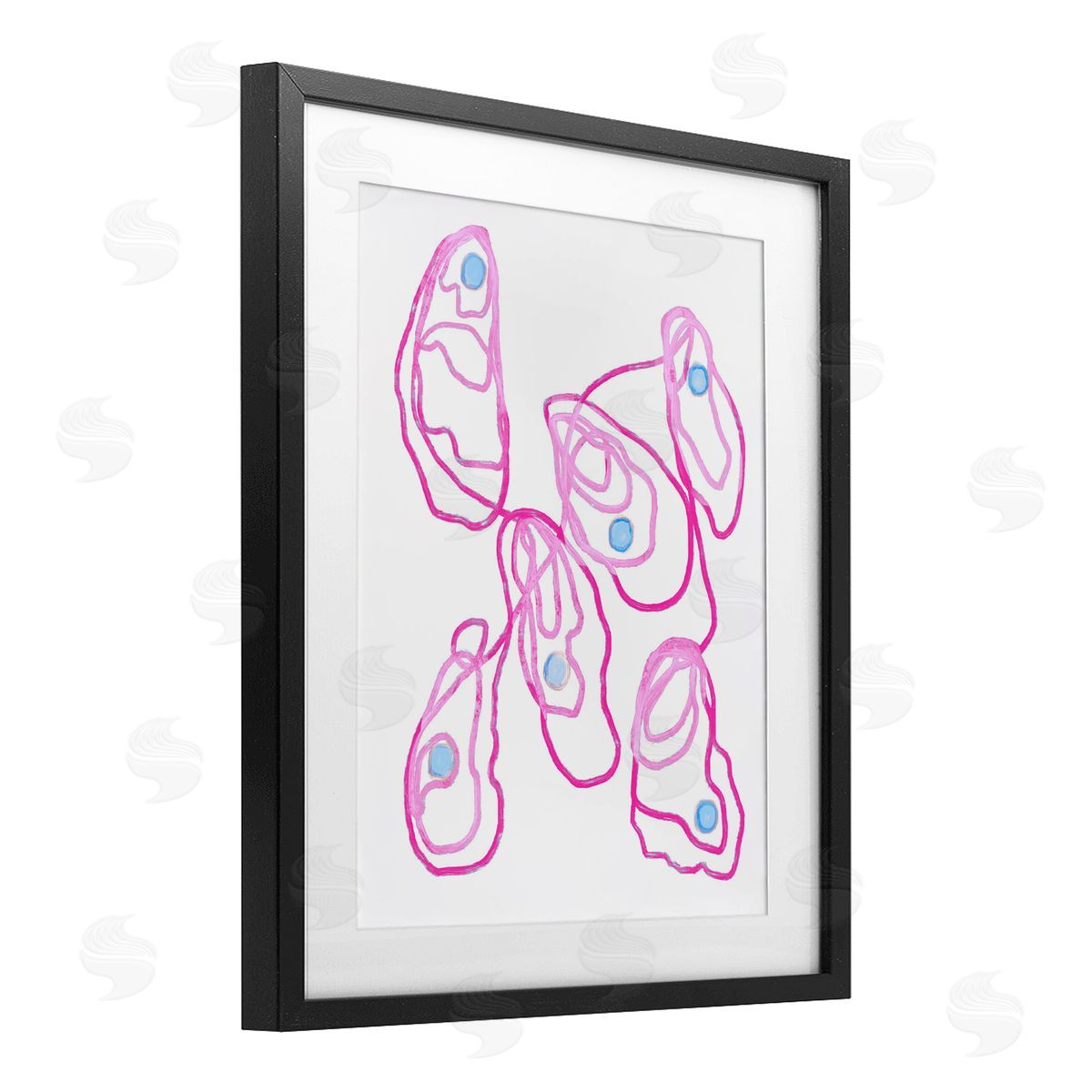 Lil' Rue Minimalist Pink Oysters Canvas Wall Art Print