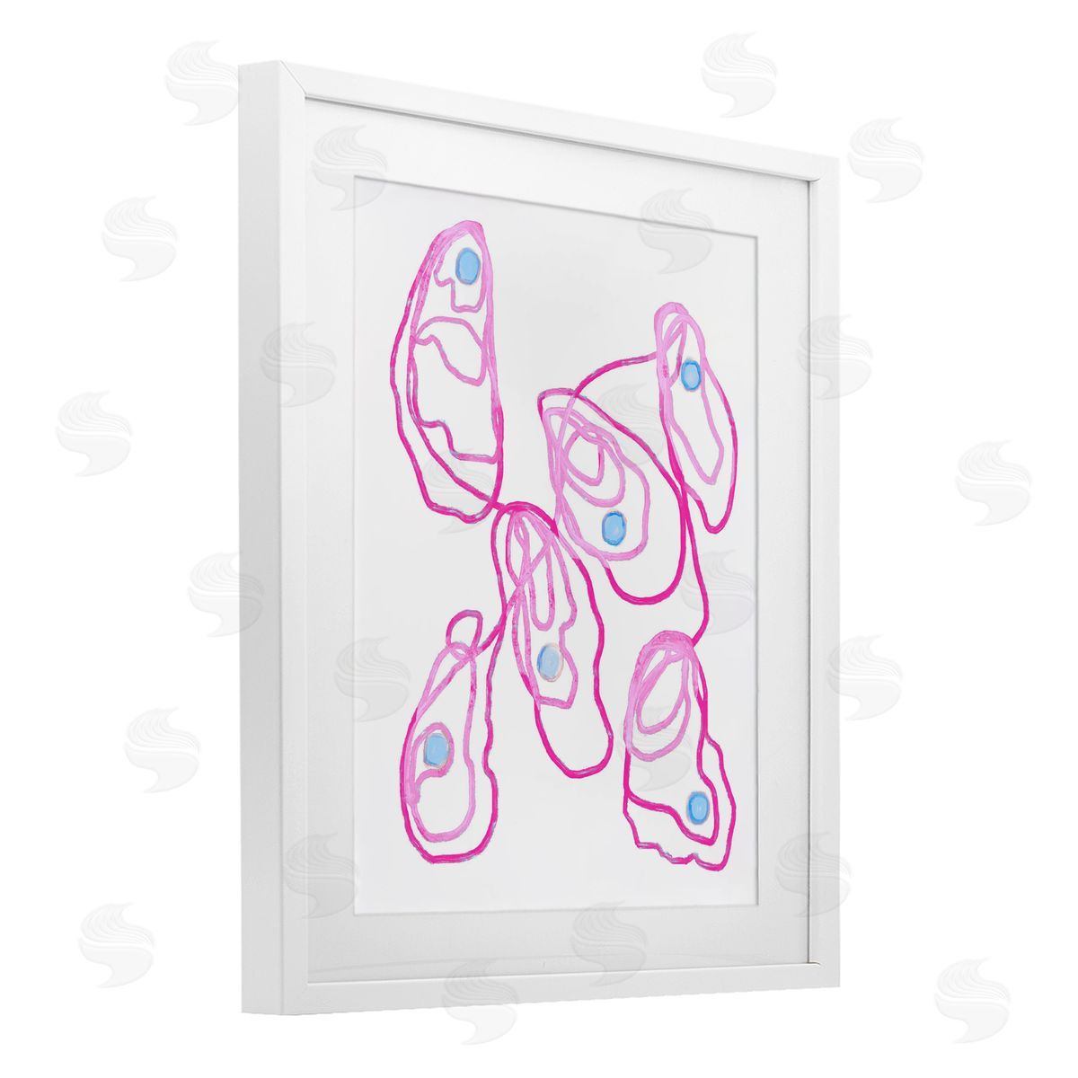 Lil' Rue Minimalist Pink Oysters Canvas Wall Art Print