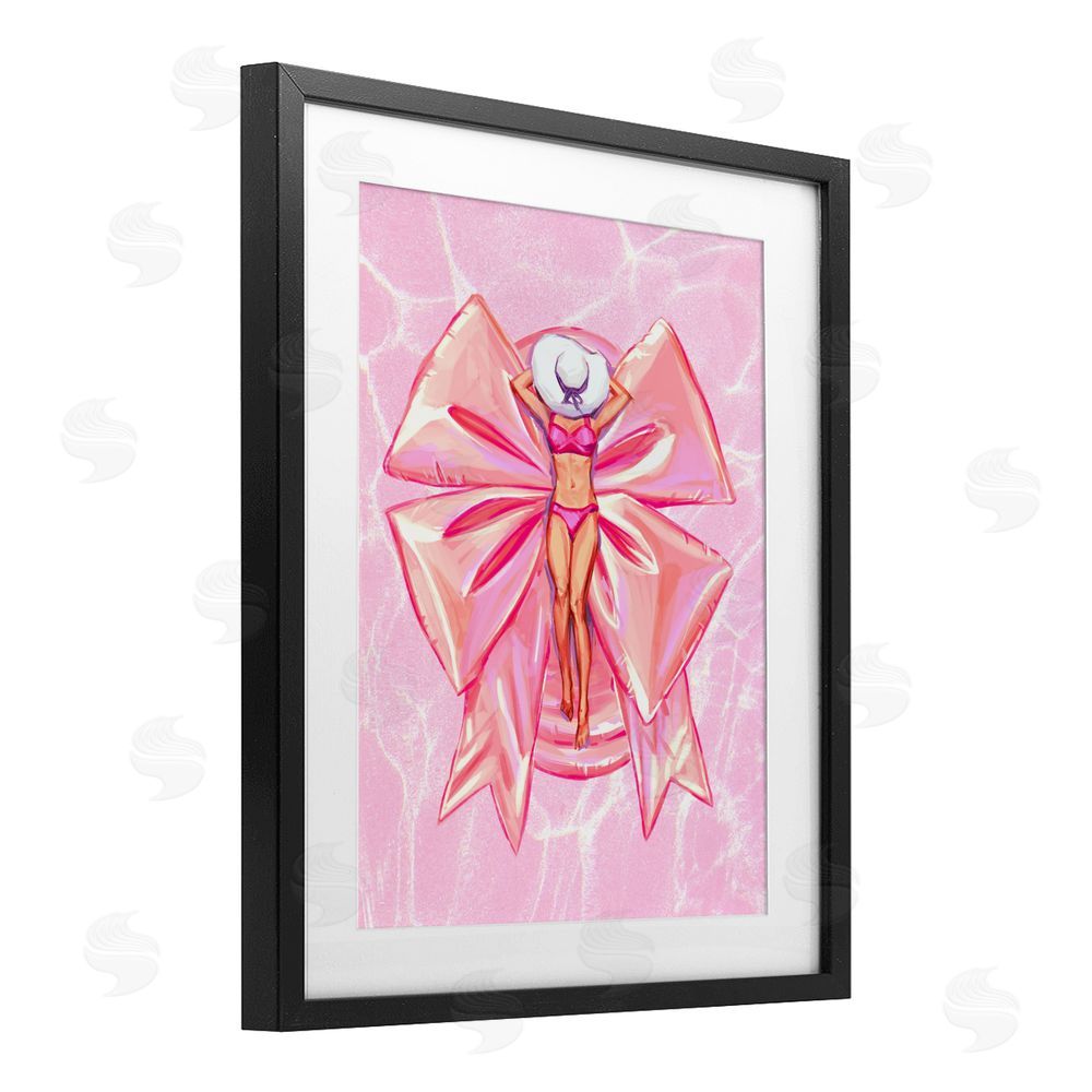 Ziwei Li Feminine Ribbon Pool Float Black Framed Print Under Glass Art
