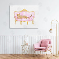 Ziwei Li | Sleeping Leopard on Striped Sofa