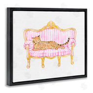 Ziwei Li | Sleeping Leopard on Striped Sofa