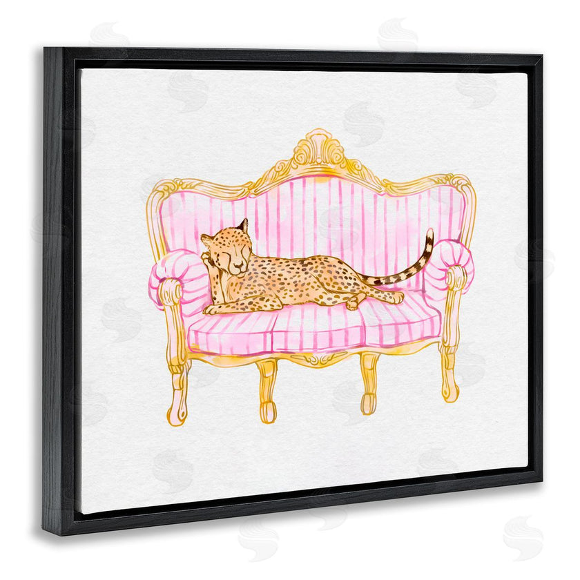 Ziwei Li | Sleeping Leopard on Striped Sofa