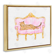 Ziwei Li | Sleeping Leopard on Striped Sofa