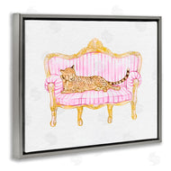 Ziwei Li | Sleeping Leopard on Striped Sofa