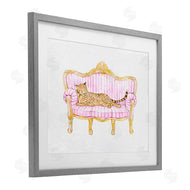 Ziwei Li | Sleeping Leopard on Striped Sofa