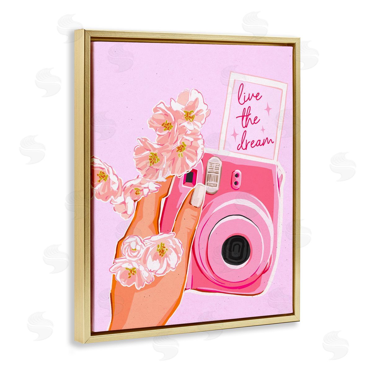 Ziwei Li Live The Dream Camera Gold Floating Frame Canvas Art Print