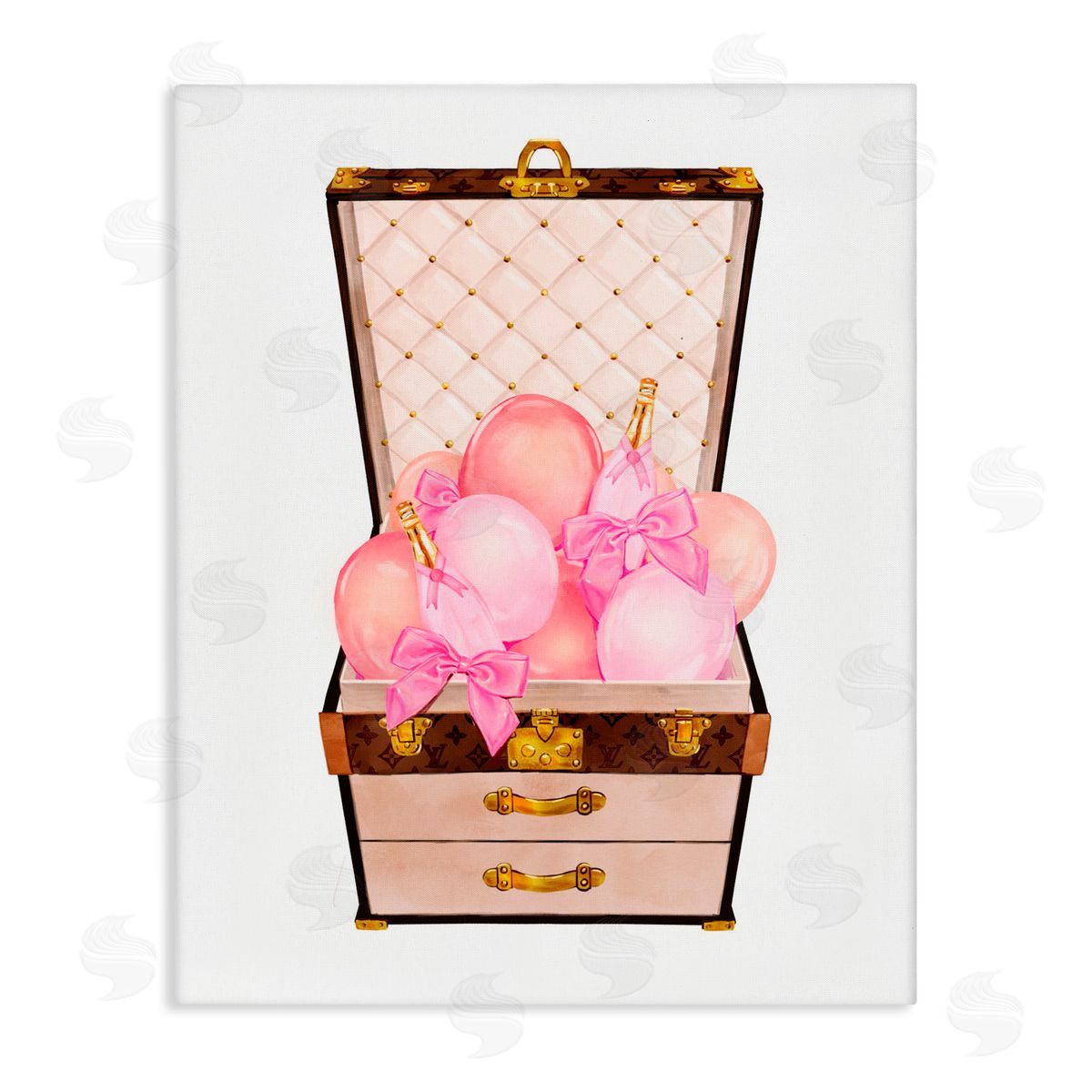 Ziwei Li Balloon & Champagne Filled Trunk Canvas Wall Art Print