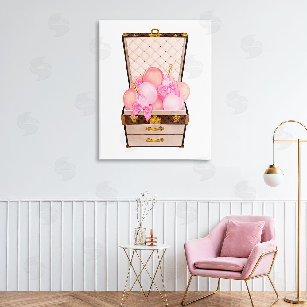 Ziwei Li Balloon & Champagne Filled Trunk Printed Wall Art in Room