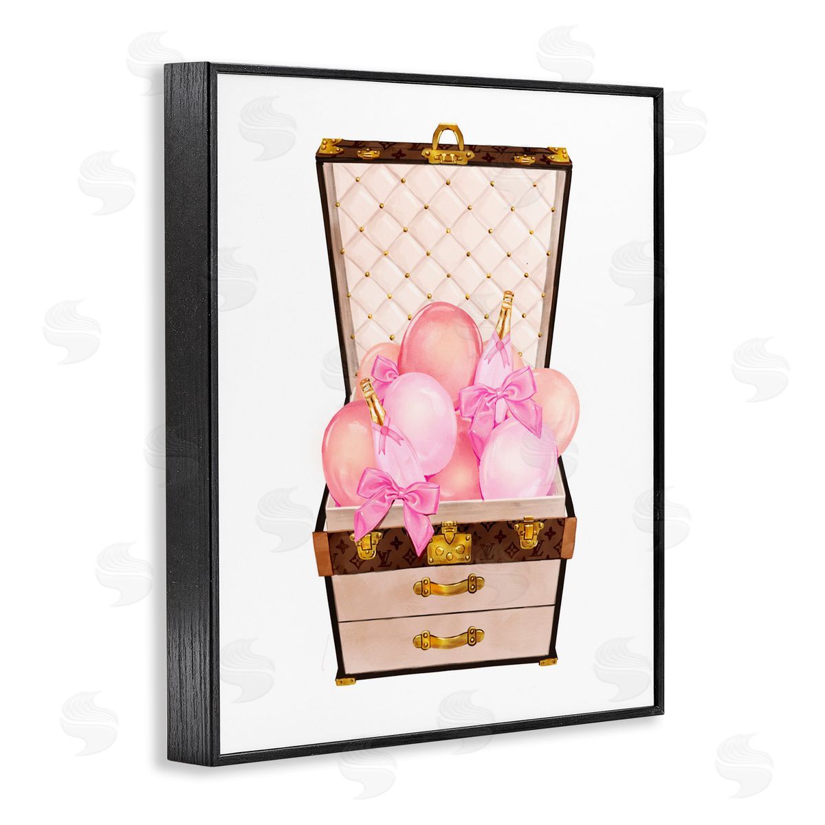 Ziwei Li Balloon & Champagne Filled Trunk Black Framed Giclee Art Print