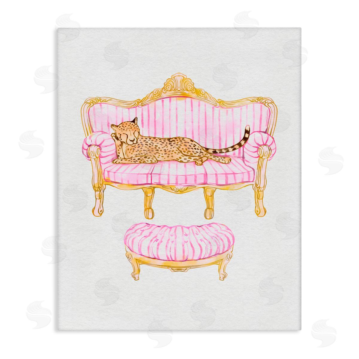 Ziwei Li Cheetah Resting Stylish Furniture Canvas Wall Art Print