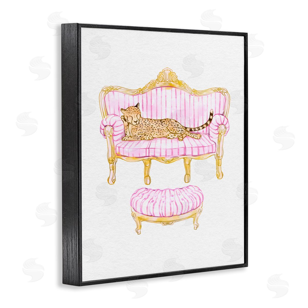 Ziwei Li Cheetah Resting Stylish Furniture Black Framed Giclee Art Print