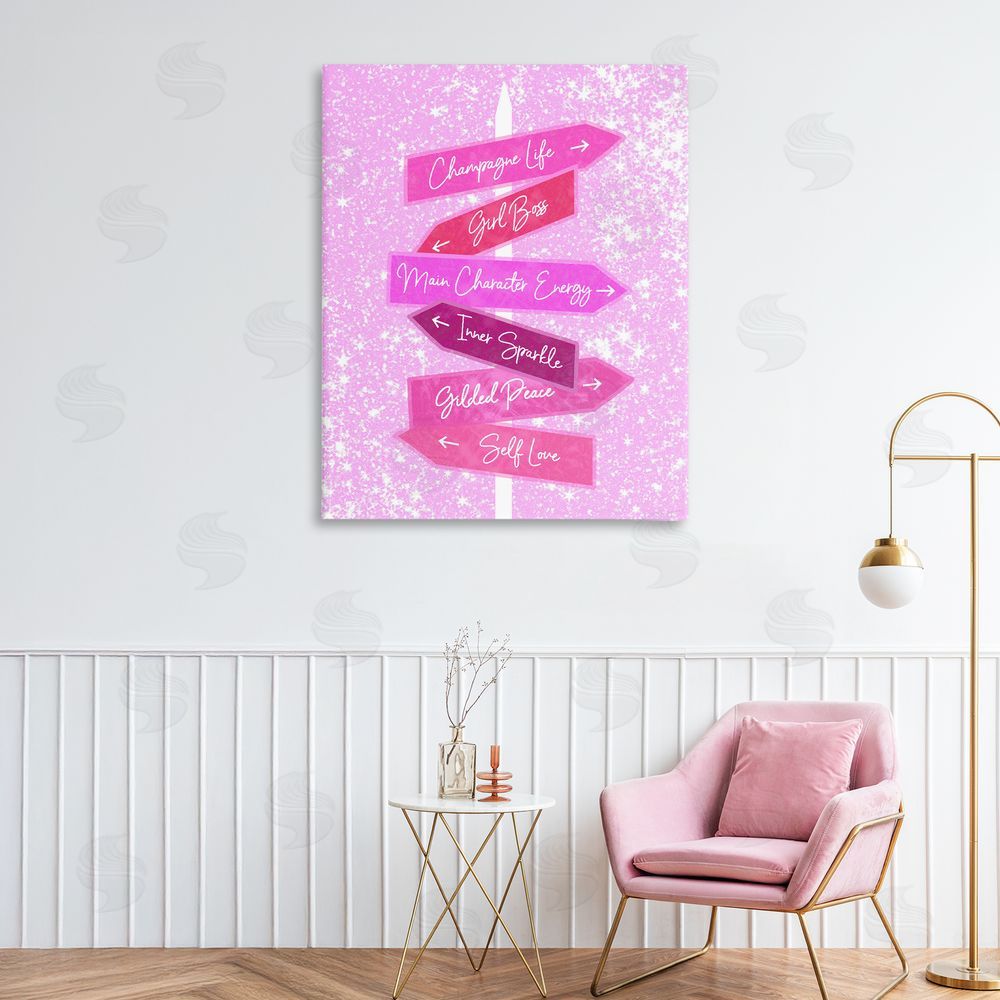 Ziwei Li Confident Glam Sign Posts Printed Wall Art in Room