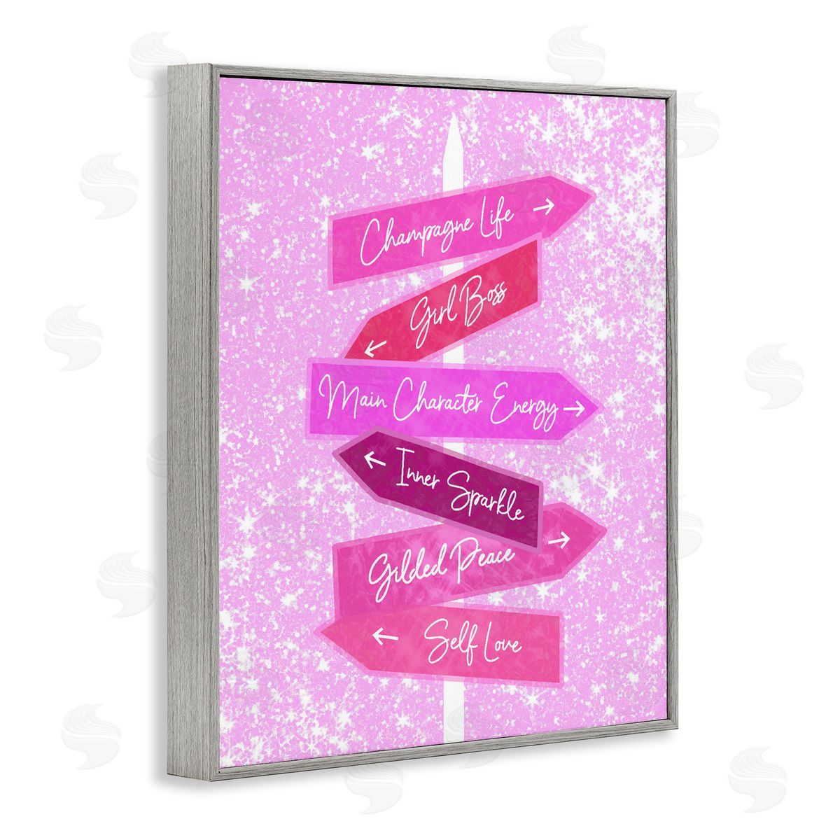 Ziwei Li Confident Glam Sign Posts Gray Framed Giclee Art Print
