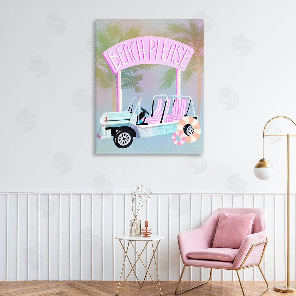 Ziwei Li Beach Please Summer Car Printed Wall Art in Room
