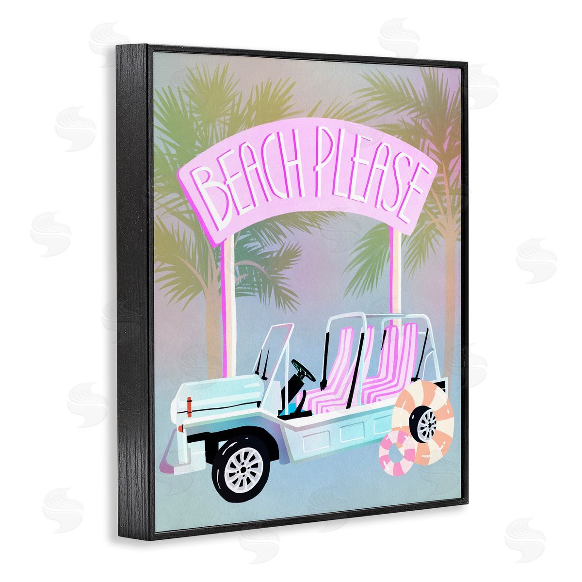 Ziwei Li Beach Please Summer Car Black Framed Giclee Art Print