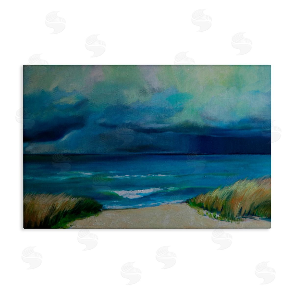 Violeta Vollmer Stormy Beach Seascape Canvas Wall Art Print