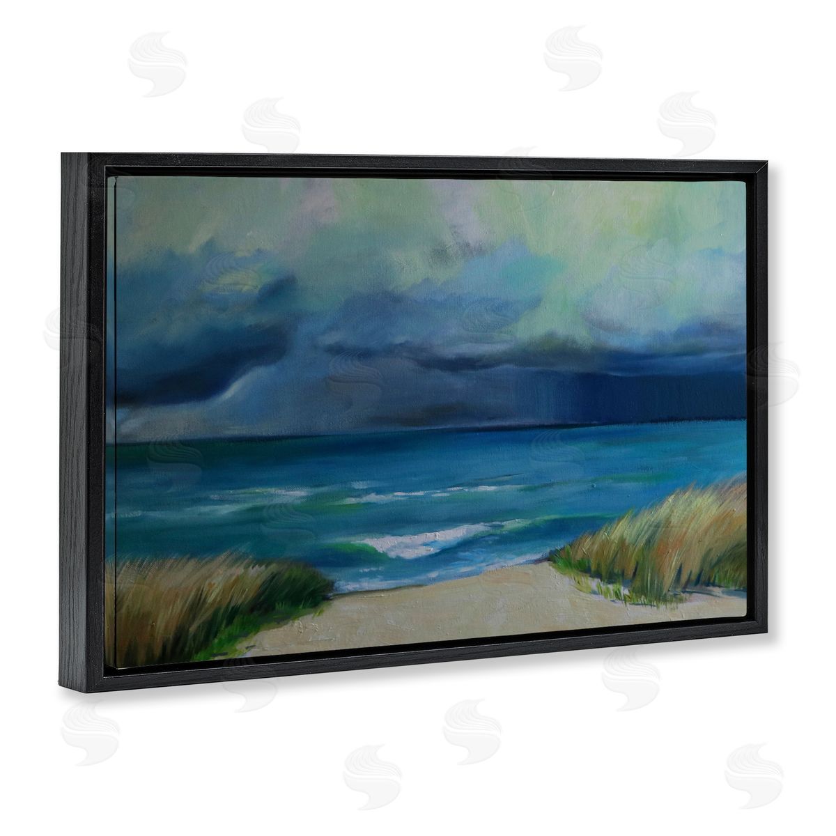 Violeta Vollmer Stormy Beach Seascape Canvas Wall Art Print