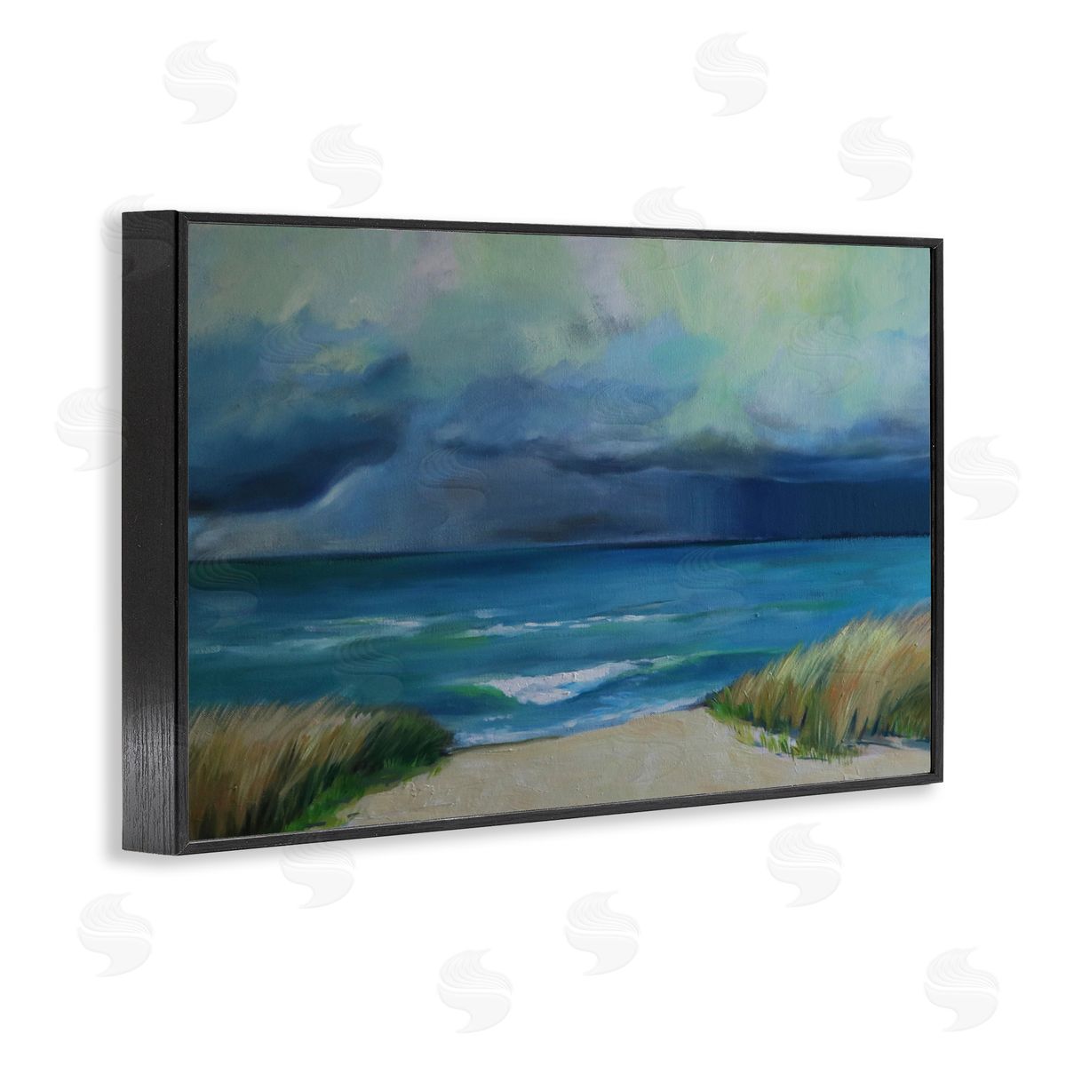 Violeta Vollmer Stormy Beach Seascape Canvas Wall Art Print