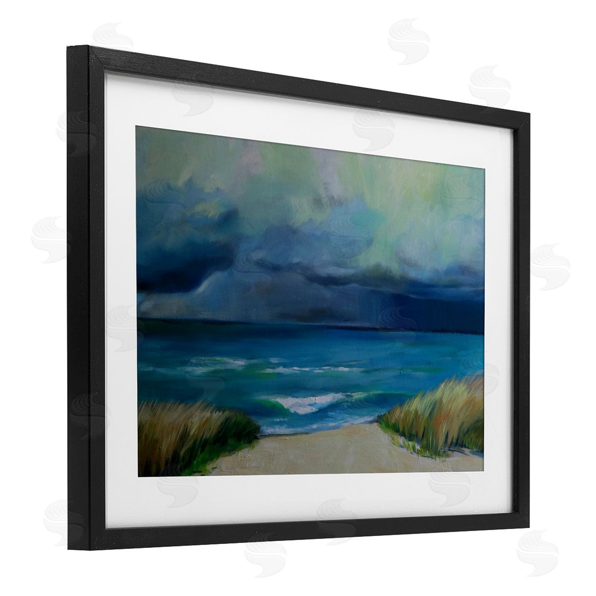Violeta Vollmer Stormy Beach Seascape Canvas Wall Art Print