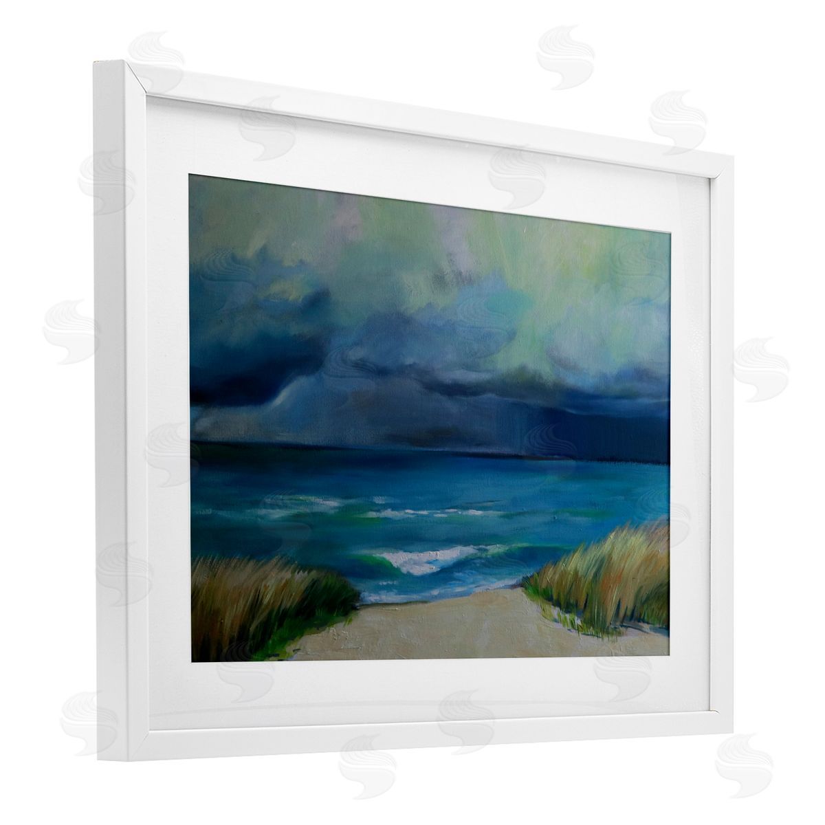 Violeta Vollmer Stormy Beach Seascape Canvas Wall Art Print